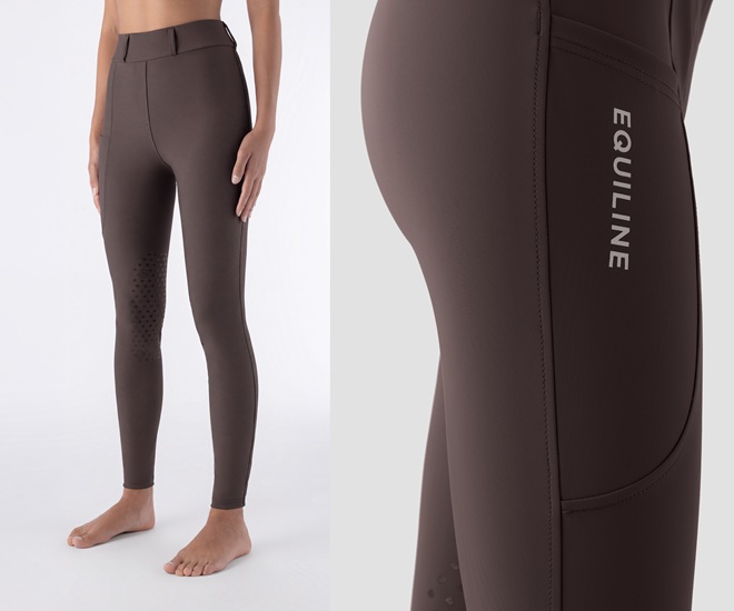 LEGGINGS EQUITAZIONE EQUILINE GRIP EQEVRAKH CON PASSANTI Pantaloni Donna 
